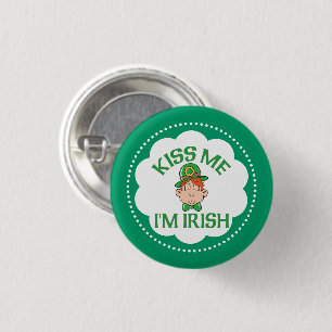 Chapa Redonda De 2,5 Cm Bésame, soy irlandés fumador