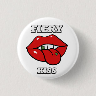 Chapa Redonda De 2,5 Cm Beso Clásico Fiery