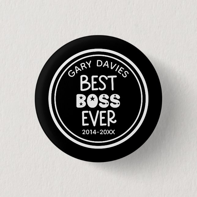 Chapa Redonda De 2,5 Cm Best Boss Ever Button (Anverso)
