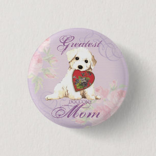 Chapa Redonda De 2,5 Cm Bichon Heart Mom