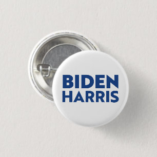 Chapa Redonda De 2,5 Cm "Biden Harris", letras azules -