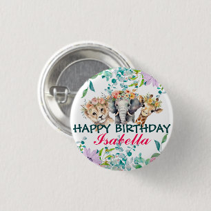 Chapa Redonda De 2,5 Cm Bienvenida a los animales de la selva del zoológic