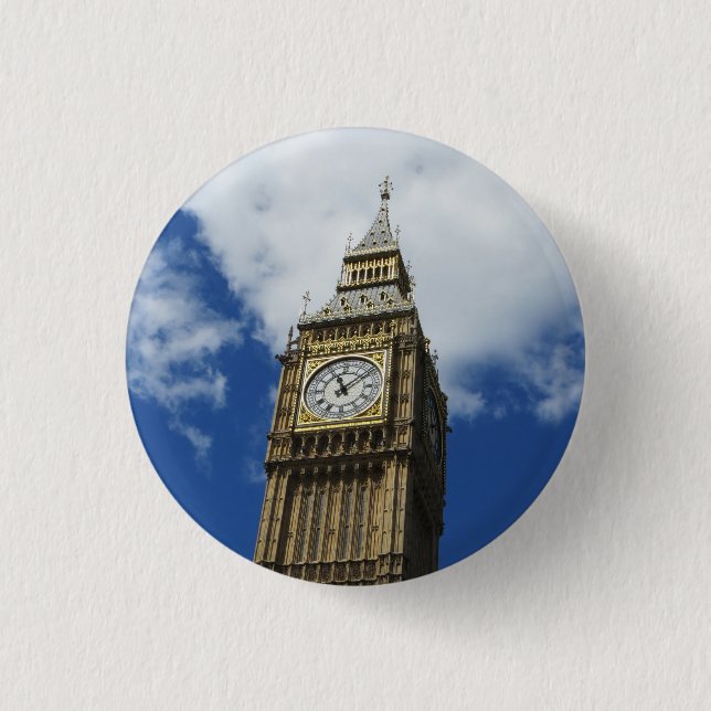 Chapa Redonda De 2,5 Cm Big Ben, Londres, Inglaterra (Anverso)