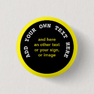 Chapa Redonda De 2,5 Cm Big Dot negro + tu trasero, texto e ideas