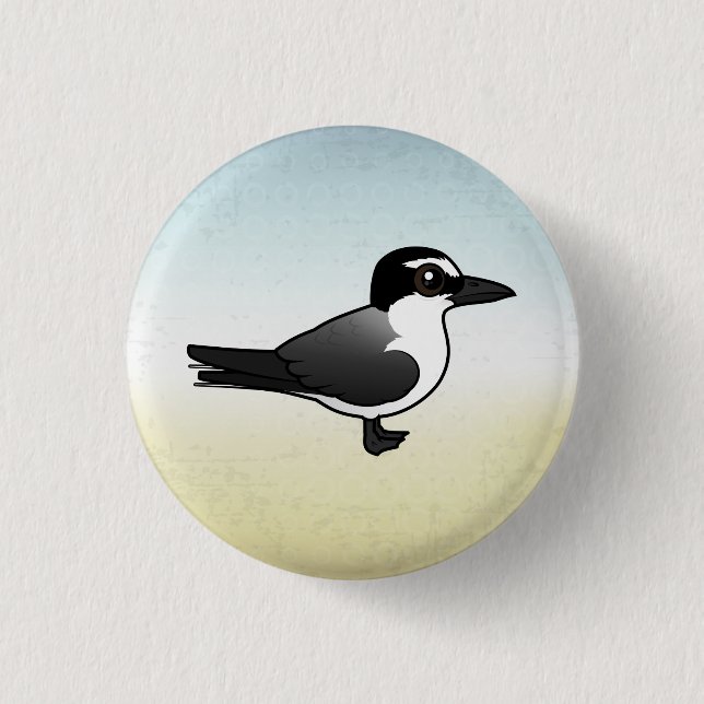 Chapa Redonda De 2,5 Cm Birdorable Bridled Tern (Anverso)
