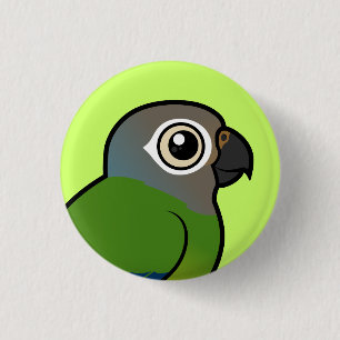 Chapa Redonda De 2,5 Cm Birdorable Oscuro-dirigió Conure