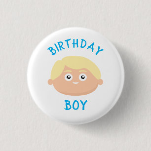Chapa Redonda De 2,5 Cm Birthday Blonde Boy