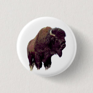 Chapa Redonda De 2,5 Cm Bison Búfalo 