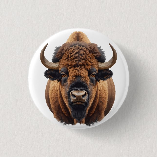 Chapa Redonda De 2,5 Cm Bisonte / Búfalo (Anverso)