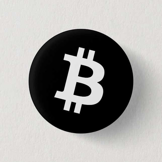 Chapa Redonda De 2,5 Cm Bitcoin Pin Button (Small) (Anverso)