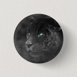 Chapa Redonda De 2,5 Cm Black Jaguars Emerald Gaze