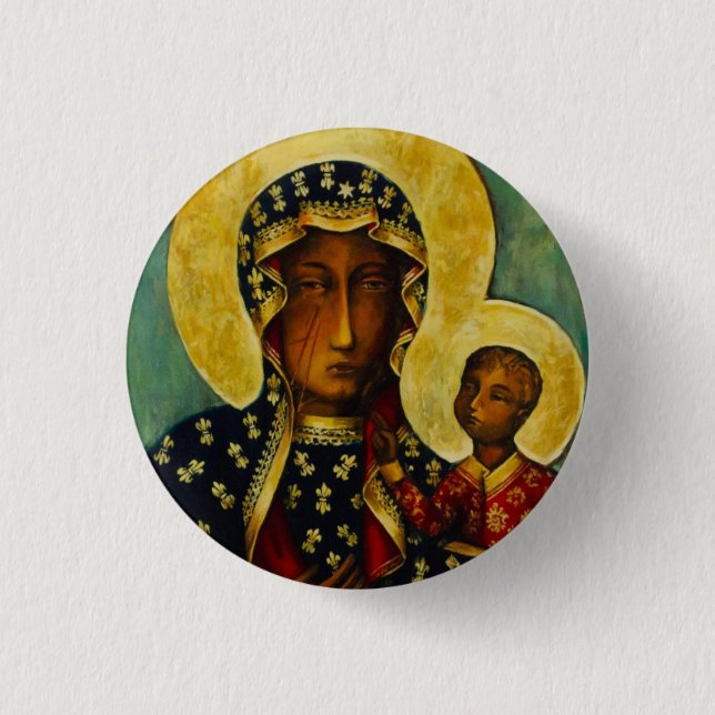 Chapa Redonda De 2,5 Cm Black Madonna of Częstochowa (Anverso)