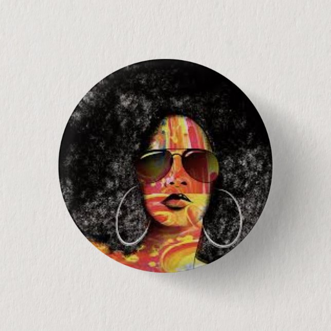 Chapa Redonda De 2,5 Cm Black power (Anverso)