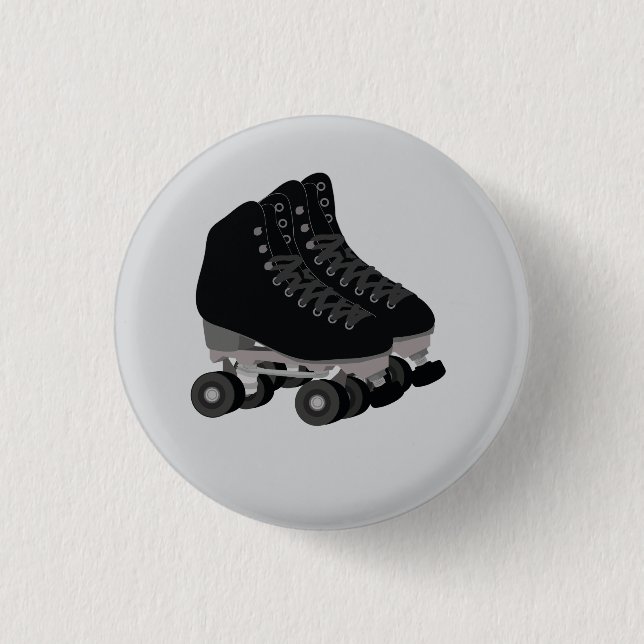 Chapa Redonda De 2,5 Cm Black Rollerskates Button (Anverso)