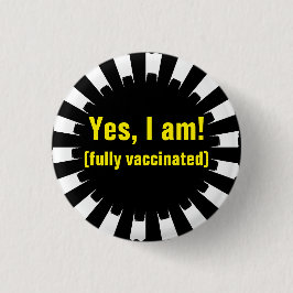 Chapa Redonda De 2,5 Cm Black White Starburst Vaccination Button
