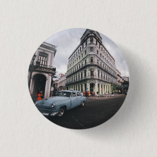 Chapa Redonda De 2,5 Cm Blue Classic Vintage