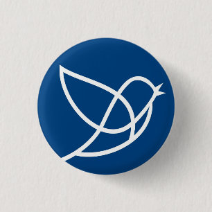 Chapa Redonda De 2,5 Cm Blue Nightingale Pin