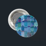 Chapa Redonda De 2,5 Cm Blues de París<br><div class="desc">Pintura semi-abstracta de París en primavera.</div>