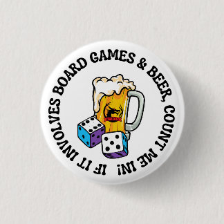 Chapa Redonda De 2,5 Cm Board Games and Beer