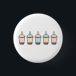 Chapa Redonda De 2,5 Cm Boba de moda<br><div class="desc">Este moderno diseño cuenta con la popular bebida de té boba de leche en diferentes colores pastel.</div>