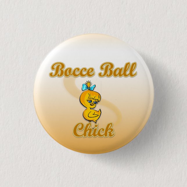 Chapa Redonda De 2,5 Cm Bocce Ball Chick (Anverso)