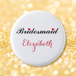 Chapa Redonda De 2,5 Cm Boda de la dama de honor Brigada Bachelorette Part<br><div class="desc">Hermoso,  elegante,  divertido,  fresco,  personalizado,  personalizado,  elegante botón de fondo redondo para la dama de honor para la ducha de novia,  despedida de soltera,  fiesta de boda.</div>