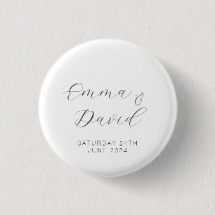 Chapa Redonda De 2,5 Cm Boda Elegante Personalizada