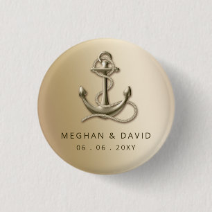 Chapa Redonda De 2,5 Cm Boda Náutico Rústico Vintage