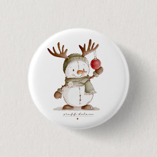 Chapa Redonda De 2,5 Cm Body de bebé personalizado para la primera Navidad