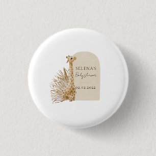 Chapa Redonda De 2,5 Cm Boho Giraffe Baby Shower