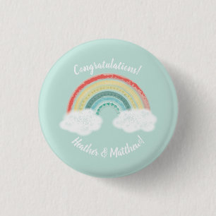 Chapa Redonda De 2,5 Cm Boho Rainbow Baby Shower