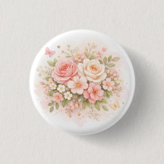 Chapa Redonda De 2,5 Cm Bolso de mano floral pastel elegante