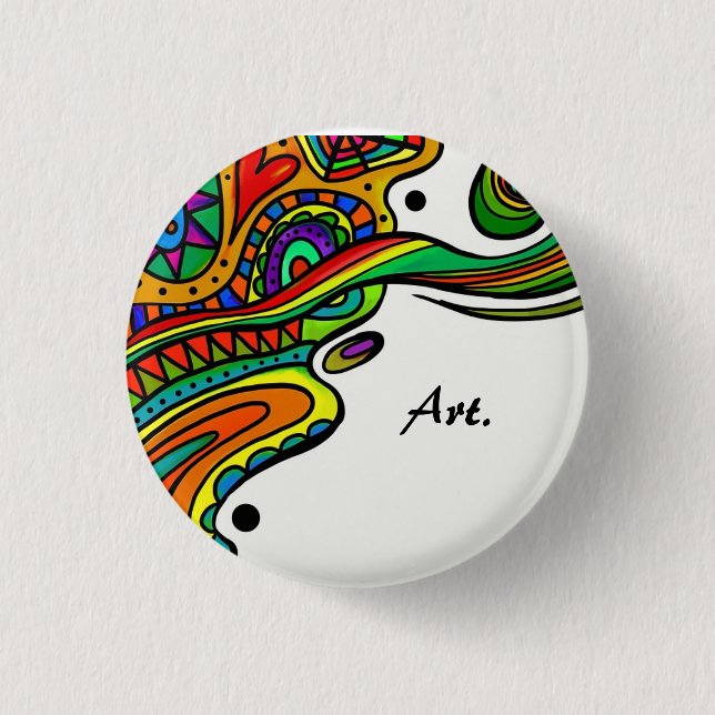 Chapa Redonda De 2,5 Cm Bonito arte (Anverso)