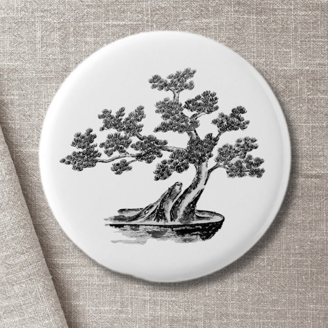 Chapa Redonda De 2,5 Cm Bonsai - Estilo chino - blanco y negro (Subido por el creador)