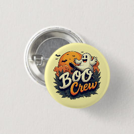 Chapa Redonda De 2,5 Cm "Boo Crew" Cheerful Ghost Button