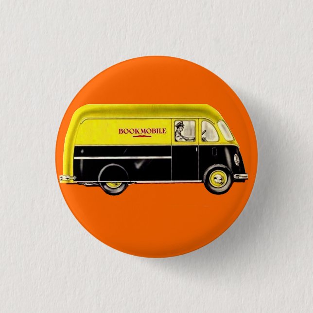 Chapa Redonda De 2,5 Cm Bookmobile (Anverso)