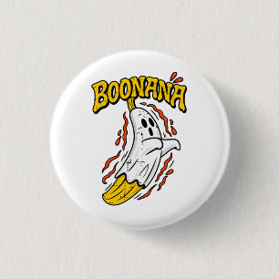 Chapa Redonda De 2,5 Cm Boonana Fantasma Plátano Monstruoso Halloween
