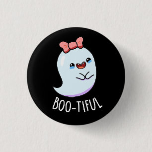 Chapa Redonda De 2,5 Cm Bootious Funny Girly Halloween Ghost Pun Dark BG