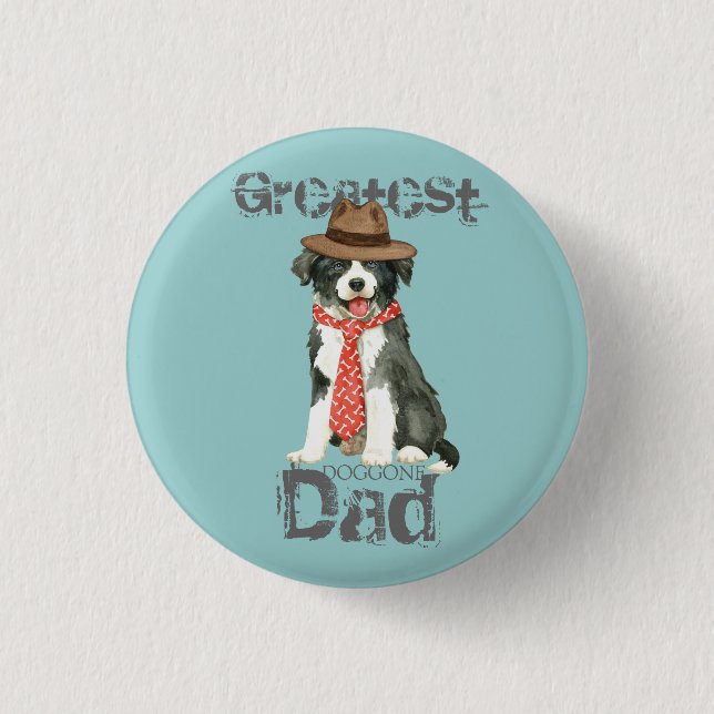 Chapa Redonda De 2,5 Cm Border Collie Dad (Anverso)