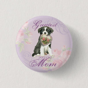 Chapa Redonda De 2,5 Cm Border Collie Heart Mom