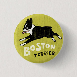 Chapa Redonda De 2,5 Cm Boston Terrier