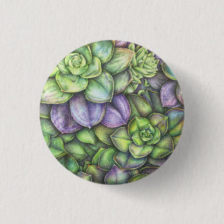 Chapa Redonda De 2,5 Cm Botanical Colorful Illustration Button