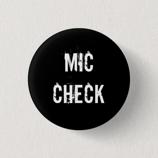 Chapa Redonda De 2,5 Cm "Botón del CONTROL del MIC" (Anverso)