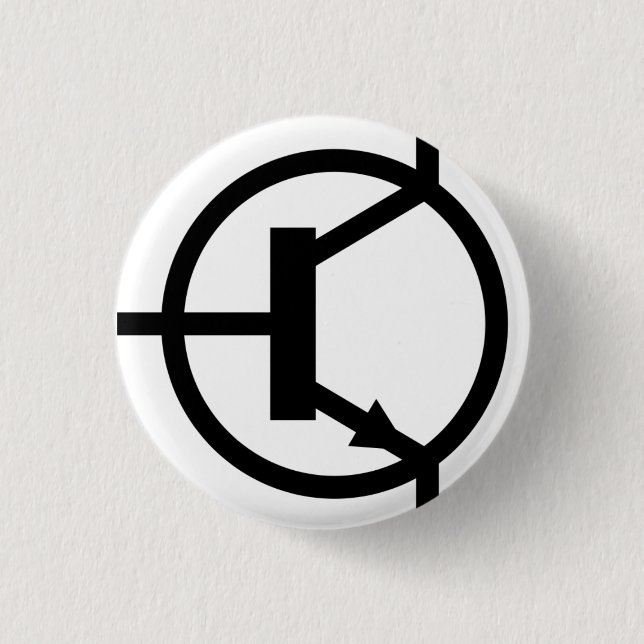 Chapa Redonda De 2,5 Cm Boton Transistor NPN (Anverso)