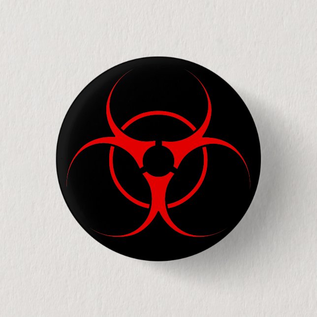 Chapa Redonda De 2,5 Cm Botones Bio-Hazard Aviso de peligro Biológico Boto (Anverso)