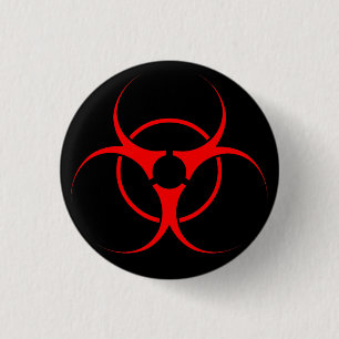 Chapa Redonda De 2,5 Cm Botones Bio-Hazard Aviso de peligro Biológico Boto