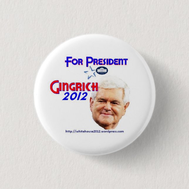 Chapa Redonda De 2,5 Cm Botones de la campaña de Newt Gingrich (Anverso)