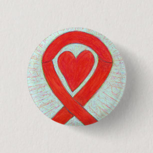 Chapa Redonda De 2,5 Cm Botones de Personalizado de corazón de cinta de la