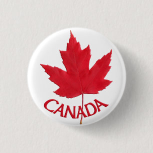 Chapa Redonda De 2,5 Cm Botones de recuerdo de Canadá Bandera de hoja de a