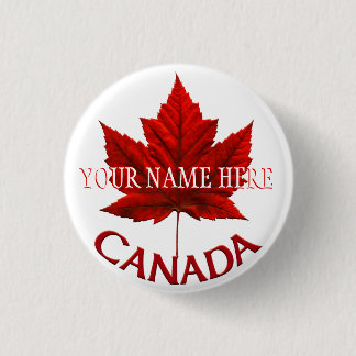 Chapa Redonda De 2,5 Cm Botones de recuerdo de Canadá Bandera de hoja de a